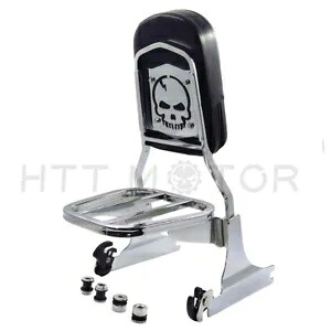クローム スカル 取り外し可能 シーシーバー バックレスト & 荷物ラック ハーレー ソフテイル FLH用 Chrome Skull Detachable Sissy Bar Backrest & Luggage Rack for Harley Softail FLH 【並行輸入品】|カスタムパーツ WORLD倉庫