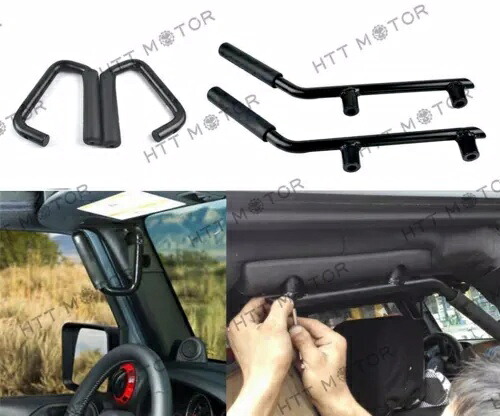 07-17 ジープラングラー JK 2/4D フロント/リアソリッドスチールサイドドアグラブハンドルバーに適合 Fit 07-17 Jeep Wrangler JK 2/4D Front/Rear Solid Steel Side Door Grab Handle Bar 【並行輸入品】