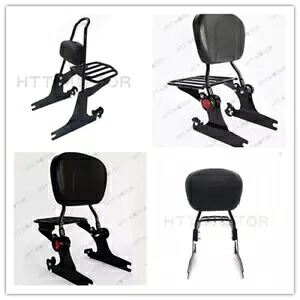 ブラック バックレスト シーシーバー パッド付き ハーレー ソフテイル 06-17 ファットボーイ 2007-2016用 Black Backrest Sissy Bar with Pad For Harley Softail 06-17 Fatboy 2007-2016 【並行輸入品】