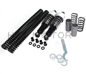 クローム スラマー ショック + フォーク スプリング ロワーリング 2006-2014 ハーレー ダイナ FXD 用 Chrome Slammer Shocks + Fork Springs Lowering For 2006-2014 Harley Dyna FXD 【並行輸入品】|カスタムパーツ WORLD倉庫