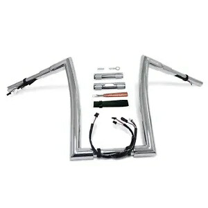 クローム 12 インチ ライズ 配線済み & ドリルド 1.5 インチ ハンドルバー 16-23 ロードキング FLHR FLHRC 用 Chrome 12\