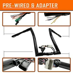 ブラック 12インチ 配線済みハンドルバー 1.5インチ 32mm 2008-2013 ハーレー ロードグライド用 Black 12" Prewired Handlebar 1.5" 32mm For 2008-2013 Harley Road Glide 【並行輸入品】|カスタムパーツ WORLD倉庫