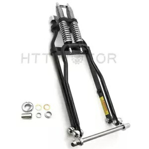 26インチ 新品 4インチ オーバーストック ブラック スプリンガー フロントエンド アクスルキット付き ハーレー&カスタム用 26\