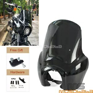 フロントヘッドランプフェアリング、15インチフロントガラスキット付き、ブラック、ハーレーストリートボブFXDBに適合 Front Headlamp Fairing W/ 15'' Windshield Kits Black Fits Harley Street Bob FXDB 【並行輸入品】 52,800円