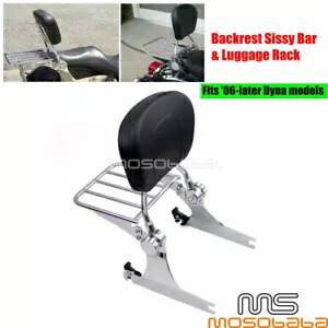 クローム シーシーバー バックレスト ハーレー ダイナ 06-20 ストリート ボブ ロー ライダー FXDL FXDB用 Chrome Sissy Bar Backrest For Harley Dyna 06-20 Street Bob Low Rider FXDL FXDB 【並行輸入品】
