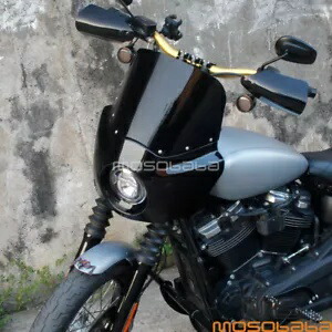 ダークスモーク ヘッドライト フェアリング ハーレー ソフテイル ローライダー スタンダード ストリートボブ FXBB用 Dark Smoke Headlight Fairing For Harley Softail LowRider Standard StreetBob FXBB 【並行輸入品】