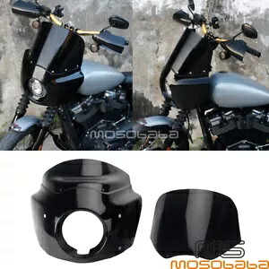 ブラック フロント ヘッドライト フェアリング フロントガラス付き ハーレー ダイナ ワイド グライド FXDWG に適合 Black Front Headlight Fairing w/ Windshield Fits Harley Dyna Wide Glide FXDWG 【並行輸入品】｜カスタムパーツ WORLD倉庫