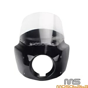 フロントヘッドライトフェアリング + 11 インチクリアフロントガラス Harley Dyna Street Bob FXDB 用 Front Headlight Fairing + 11\