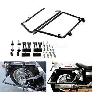 ハーレーダビッドソン ダイナ FLH ハードサドルバッグ用ブラック変換マウントブラケットセット Black Conversion Mount Brackets Set For Harley Davidson Dyna FLH Hard Saddlebag 【並行輸入品】|カスタムパーツ WORLD倉庫