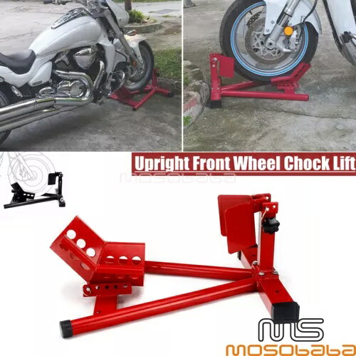 ユニバーサルオートバイスタンドバイクスクーターレッド前輪止めパドックスタンド Universal Motorcycle Stand Motorbike Scooter Red Front Wheel Chock Paddock Stand 【並行輸入品】｜カスタムパーツ WORLD倉庫