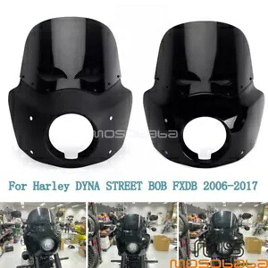 ヘッドライトフェアリング フロントガラス + ヘッドライトブロック付き ストリートボブ FXDB 2006-2017 Headlight Fairing w/ Windshield + Headlight Blocks For Street Bob FXDB 2006-2017 【並行輸入品】