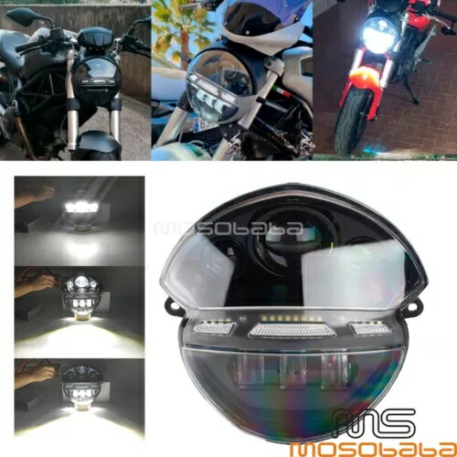 LED プロジェクターヘッドライト DRL ヘッドランプ Ducati Monster 796 1100 1100S 1100 EVO 用 LED Projector Headlight DRL Head Lamp for Ducati Monster 796 1100 1100S 1100 EVO 【並行輸入品】