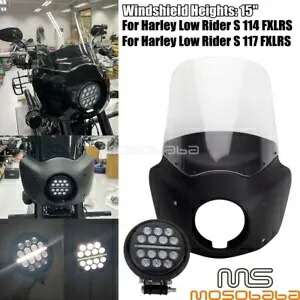 フロントフェアリング + 15 インチクリアフロントガラス + LED ヘッドライト HD ローライダー S FXLRS 114 用 Front Fairing +15\