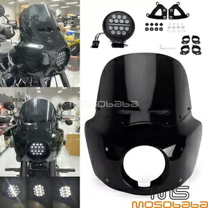 フロントフェアリング、12 インチアイシェイプベントフロントガラス + FXLRS 用 Hi/Low DRL ヘッドライト付き Front Fairing w/12" Eye Shape Vented Windshield + Hi/Low DRL Headlight For FXLRS 【並行輸入品】｜カスタムパーツ WORLD倉庫 66,550円