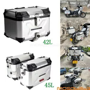45L サイドケース & 42L トップケースセット ブラケット付き ハーレー ソフテイル ストリート ボブ FXBB用 45L Side Case & 42L Top Case Set w/Bracket For Harley Softail Street Bob FXBB 【並行輸入品】