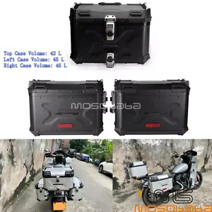 アルミサイド + トップケースセット ブラケット付き ハーレーソフテイル ストリートボブ FXBB 18-20用 Aluminum Side + Top Case Set w/Bracket For Harley Softail Street Bob FXBB 18-20 【並行輸入品】