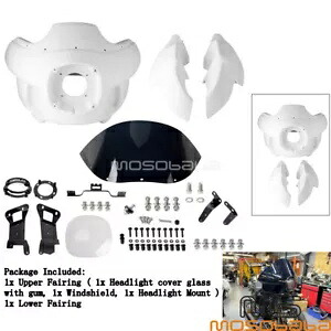 フロントアッパー&ロアフェアリングキット ホワイト ハーレーストリートボブ 114 FXBBS 2021-23用 Front Upper & Lower Fairing Kits White For Harley Street Bob 114 FXBBS 2021-23 【並行輸入品】