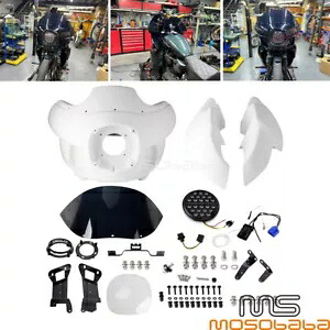ハーレー ロー ライダー S FXDLS 用 ホワイト アッパー ロワー フェアリング 7 インチ ヘッドライト & マウント付き White Upper Lower Fairings w/7" Headlight & Mounts For Harley Low Rider S FXDLS 【並行輸入品】｜カスタムパーツ WORLD倉庫