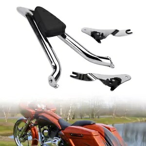 バックレスト シーシーバー クローム 耐久性のあるフィット ハーレー ロード グライド 2009-2023 Backrest Sissy Bar Chrome Durable Fit For Harley Road Glide 2009-2023 【並行輸入品】