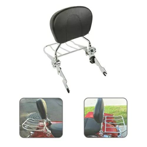 バックレストシーシーバー荷物ラック乗客クッションパッドハーレー CVO ロードキング用 Backrest Sissy Bar Luggage Rack Passenger Cushion Pad For Harley CVO Road King 【並行輸入品】