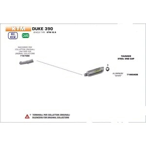 アロー ターミナル サンダー ホワイト + RACCORDO PER KTM DUKE 125 17-20 ARROW TERMINALE THUNDER WHITE + RACCORDO PER KTM DUKE 125 17-20 【並行輸入品】