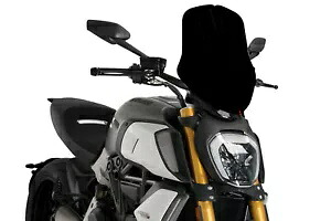 PUIG スクリーン ネイキッド N.G.ツーリング レゴラビル ドゥカティ ディアベル 1260S 2019 ブラック PUIG SCREEN NAKED N.G. TOURING REGOLABILE DUCATI DIAVEL 1260S 2019 BLACK 【並行輸入品】