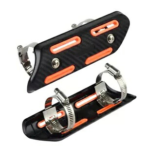 オートバイのエキゾーストマフラーパイププロテクターヒートシールドカバーオールドスクールツーリング Motorcycle Exhaust Muffler Pipe Protector Heat Shield Cover Old School Touring 【並行輸入品】