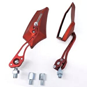 ユニバーサルレッドオートバイバックミラーサイドミラークルーザーチョッパーカフェレーサーカスタム Universal Red Motorcycle Rearview Side Mirrors Cruiser Chopper Cafe Racer Custom 【並行輸入品】