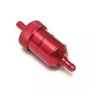 レッドオートバイ 5/16 インチ 8 ミリメートルインラインオイル燃料フィルタークリーナーガソリンピットダートバイク Red Motorcycle 5/16\'\' 8mm Inline Oil Fuel Filters Cleaner Petrol Pit Dirt Bike 【並行輸入品】
