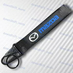 マツダ用黒キーホルダー金属キーリングフックストラップストラップナイロンユニバーサル For MAZDA Black Keychain Metal key Ring Hook Strap Lanyard Nylon Universal 【並行輸入品】