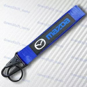 マツダブルーレーシングキーホルダー金属キーリングフックストラップストラップナイロンユニバーサル For MAZDA Blue Racing Keychain Metal key Ring Hook Strap Lanyard Nylon Universal 【並行輸入品】