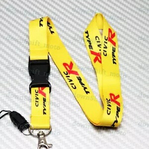 ユニバーサル TYPE R ネックストラップ ストラップ キーリング キーチェーン 携帯電話 シビック用 イエロー Universal TYPE R Neck Strap Lanyard Keyring Key Chain Cellphone for CIVIC Yellow 【並行輸入品】