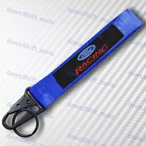 フォード新しいブルーキーホルダー金属キーリングフックストラップストラップナイロンユニバーサル For FORD NEW Blue Keychain Metal key Ring Hook Strap Lanyard Nylon Universal 【並行輸入品】
