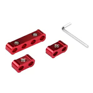 レッドアルミニウム合金エンジンスパークプラグワイヤーセパレーターディバイダーオーガナイザークランプキット RED Aluminum Alloy Engine Spark Plug Wire Separator Divider Organizer Clamp Kit 【並行輸入品】