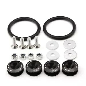 ブラックアルミニウムクイックリリースファスナーキットスバルフロントリアバンパーフェンダー用 Black Aluminum Quick Release Fasteners Kits for Subaru Front Rear Bumper Fender 【並行輸入品】