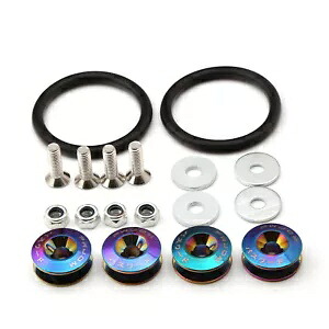 スバルフロントリアバンパーフェンダー用ネオクロームクイックリリースファスナーキット Neo Chrome Quick Release Fasteners Kits for Subaru Front Rear Bumper Fender 【並行輸入品】