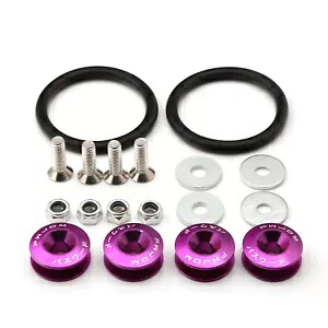 パープル アルミニウム クイック リリース ファスナー キット スバル フロント リア バンパー フェンダー用 Purple Aluminum Quick Release Fasteners Kits for Subaru Front Rear Bumper Fender 【並行輸入品】