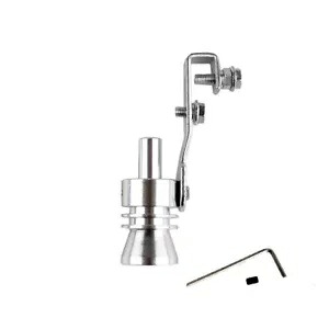 Lサイズ シルバー フェイク ターボ サウンド エキゾースト BOW シミュレーター ウィスラー ユニバーサル L-Size Silver Fake Turbo Sound Exhaust BOW Simulator Whistler Universal 【並行輸入品】