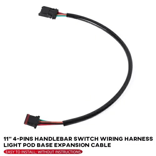 ハーレー用4ピンハンドルバースイッチ配線ハーネスライトポッドベース拡張ケーブル 4-Pin Handlebar Switch Wiring Harness Light Pod Base Expansion Cable For Harley 【並行輸入品】