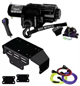 KFI SE45-R2 4500ポンド合成ロープウインチ&マウントはホンダパイオニア500&520に適合 KFI SE45-R2 4500lb synthetic rope winch & mount fits Honda Pioneer 500 & 520 【並行輸入品】