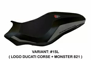 Ducati Monster 821 2018+ Tappezzeria Italia シルバー シートカバー 滑り止めデザイン Ducati Monster 821 2018+ Tappezzeria Italia Silver Seat cover Anti slip Design 【並行輸入品】