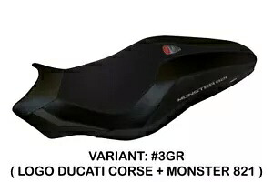 Ducati Monster 821 2018+ Tappezzeria Italia グレー シートカバー 滑り止めデザイン Ducati Monster 821 2018+ Tappezzeria Italia Grey Seat cover Anti slip Design 【並行輸入品】