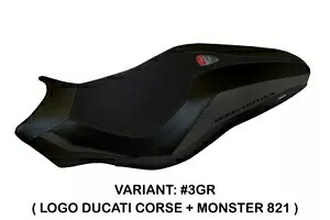Ducati Monster 821 2018+ Tappezzeria Italia グレー シートカバー 滑り止めデザイン Ducati Monster 821 2018+ Tappezzeria Italia Grey Seat cover Anti slip Design 【並行輸入品】