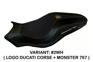 Ducati Monster 797 Tappezzeria Italia ホワイト シートカバー 滑り止めデザイン Ducati Monster 797 Tappezzeria Italia White Seat cover Anti slip Design 【並行輸入品】