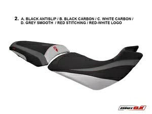 Ducati Multistrada 1260 2018-2020 Motok シートカバー 滑り止め ホワイト グレー D1021/K2 Ducati Multistrada 1260 2018-2020 Motok Seat cover Anti slip White Grey D1021/K2 【並行輸入品】
