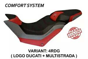 Ducati Multistrada 950 2017 - 2021 Tappezzeria Italia レッド - グレー シートカバー Ducati Multistrada 950 2017 - 2021 Tappezzeria Italia RED - GREY Seat cover 【並行輸入品】｜カスタムパーツ WORLD倉庫