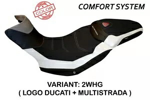 Ducati Multistrada 1200-1260 Enduro Tappezzeria Italia ホワイト - グレー シートカバー Ducati Multistrada 1200-1260 Enduro Tappezzeria Italia WHITE - GREY Seat cover 【並行輸入品】