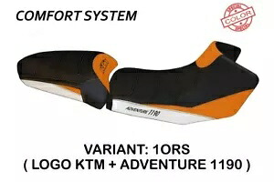 KTM ADVENTURE 1190 Tappezzeria Italia シートカバー オレンジフェイクレザー - ホワイト 45 KTM ADVENTURE 1190 Tappezzeria Italia Seat Cover ORANGE FAUX LEATHER - WHITE 45 【並行輸入品】