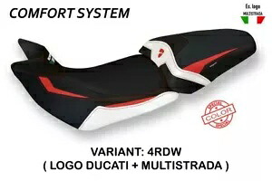 Ducati Multistrada 1260 Tappezzeria Italia レッド - ホワイト シートカバー 滑り止め Ducati Multistrada 1260 Tappezzeria Italia RED - WHITE Seat cover Anti slip 【並行輸入品】