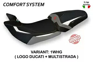 Ducati Multistrada 1260 Tappezzeria Italia ホワイト - グレー シートカバー 滑り止め Ducati Multistrada 1260 Tappezzeria Italia WHITE - GREY Seat cover Anti slip 【並行輸入品】